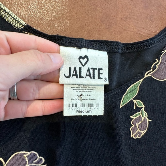 VINTAGE! Jalate Tank Dress, Black Floral, Women's Me - Picture 6 of 7